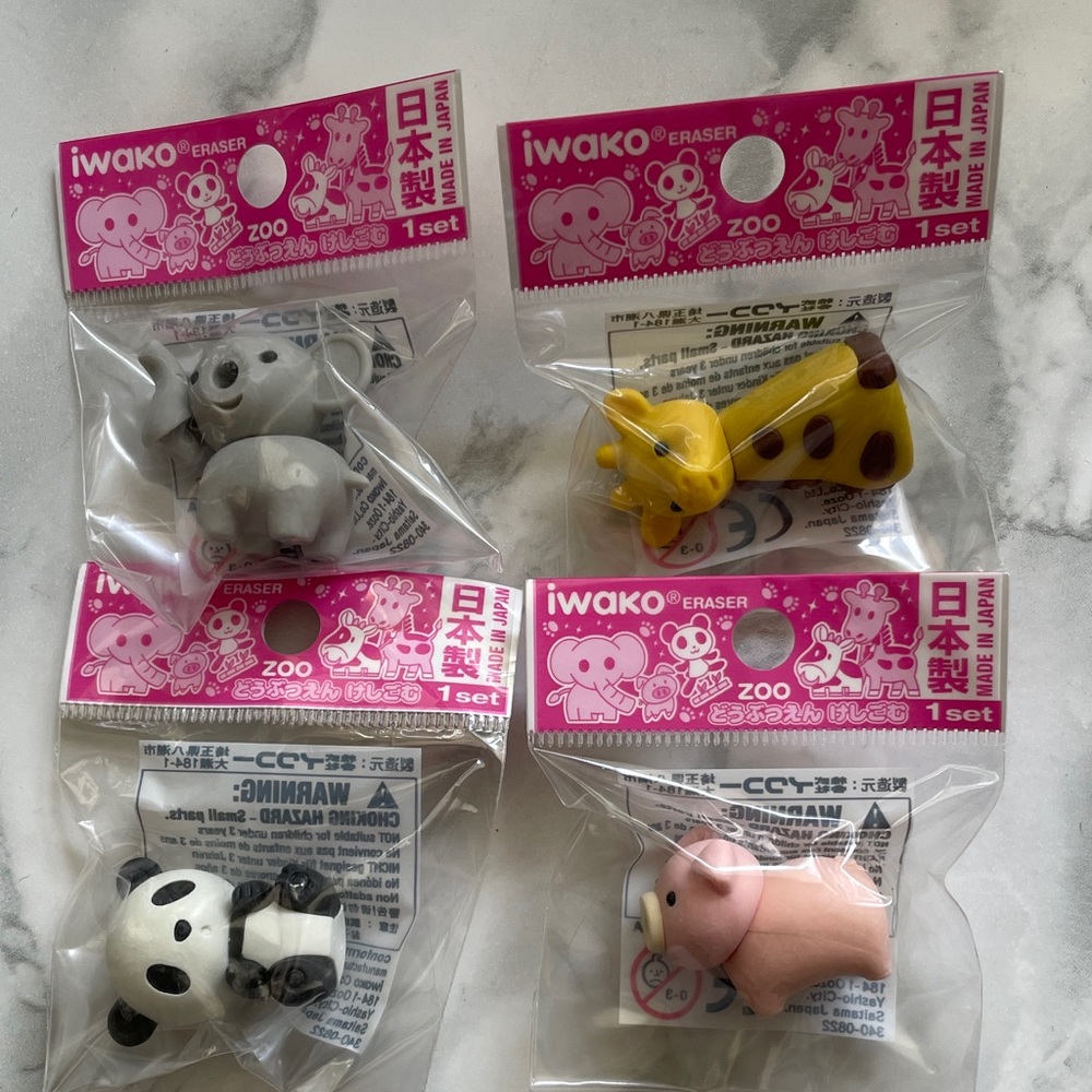 JAPAN iwako erasers LOT - animals